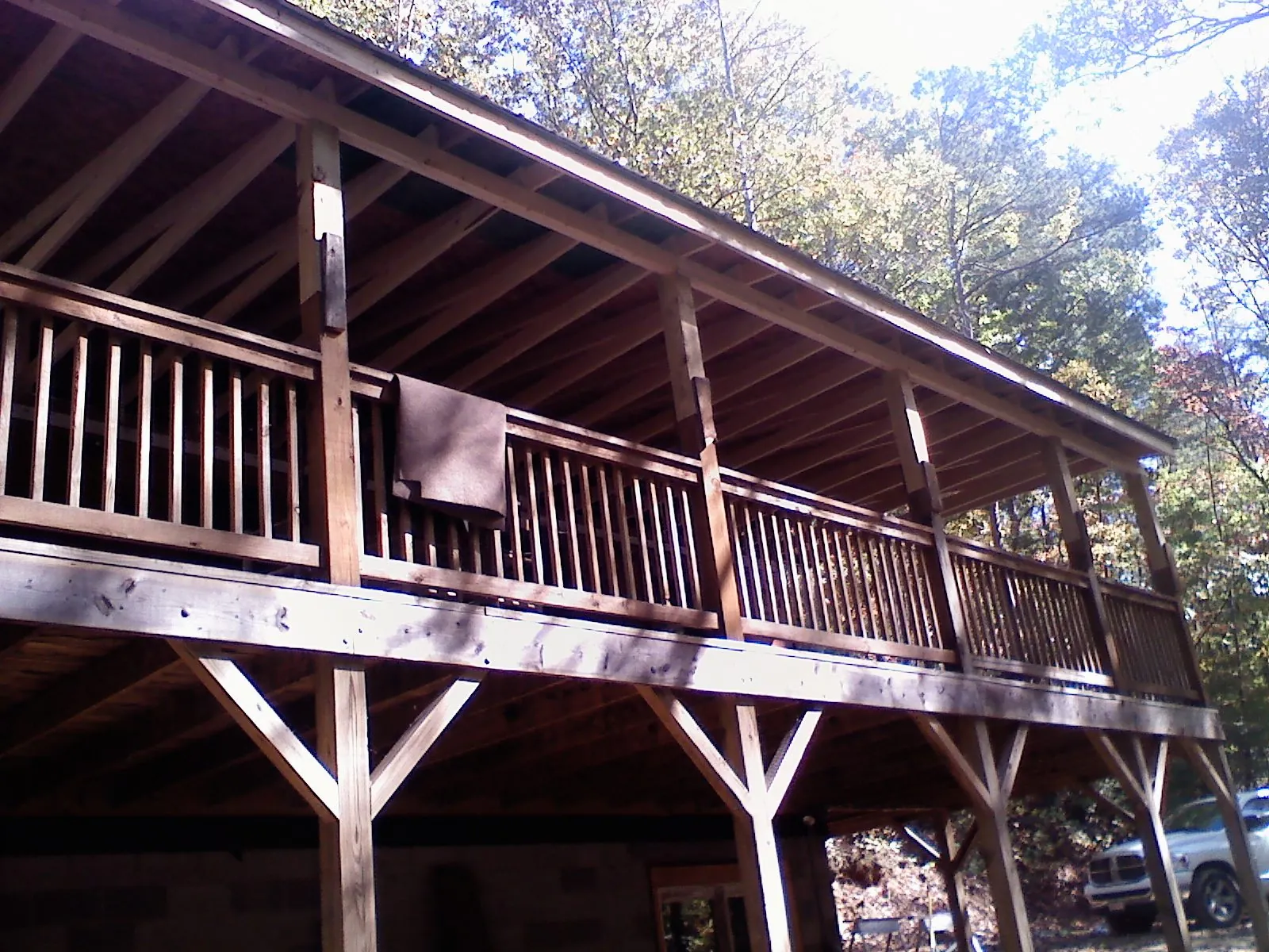 Timber framing under a new elevated porch and deck — Roof Leak Repair in Glenfield by Roofing Brothers